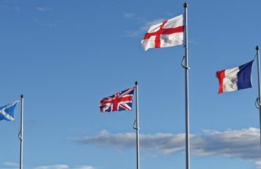 UK flags and French flag