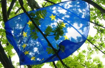 EU flag in trees by Niccolo Caranti