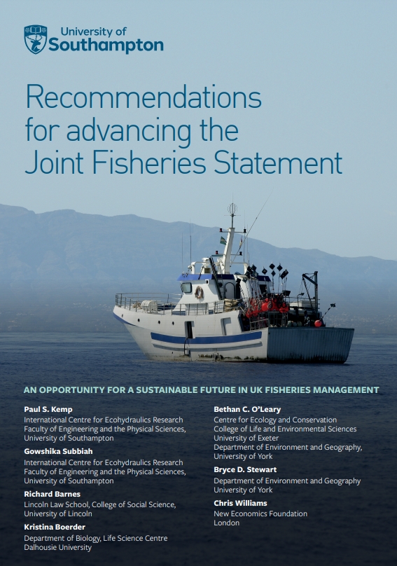 Cover of the brief, contains picture of fishing vessel and name of authors