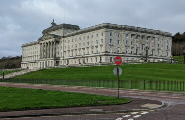 No Entry sign in front of the Assembly Buildings in Stormont