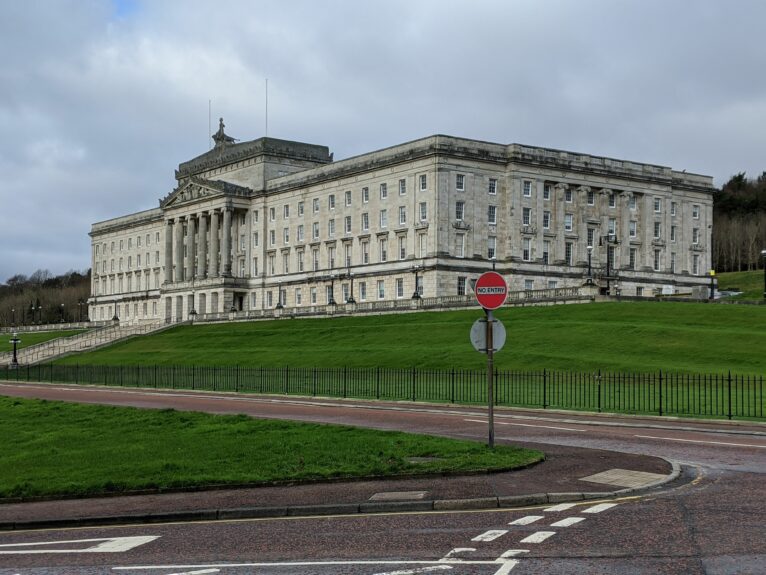 No Entry sign in front of the Assembly Buildings in Stormont